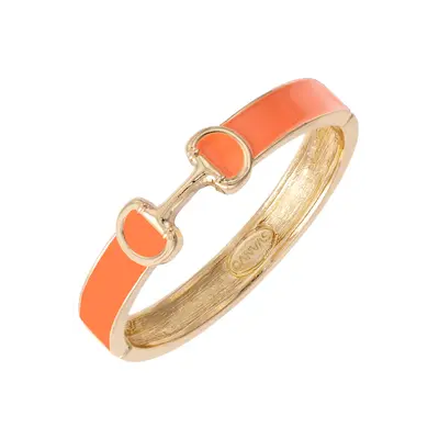 Canvas Style Canvas Style - Majesty Horsebit Enamel Hinge Bangle - Orange