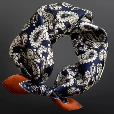 Westrian Westrian - Western Paisley Banda Print Silk Scarf - 100% Silk