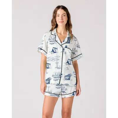 Katie Kime Katie Kime - Houston Toile Pajama Shorts Set -
