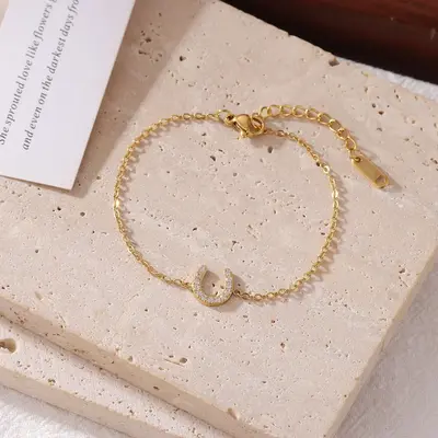 Bridle Up Hope Bridle Up Hope - Horseshoe Sparkle Charm Bracelet -
