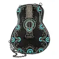 Mary Frances Accessories Mary Frances - Turquoise Tune Guitar Shaped Beaded Crossbody Handbag