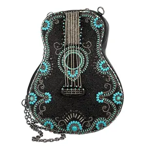 Mary Frances Accessories Mary Frances - Turquoise Tune Guitar Shaped Beaded Crossbody Handbag
