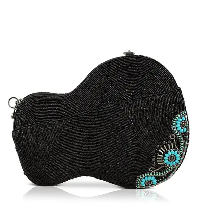 Mary Frances Accessories Mary Frances - Turquoise Tune Guitar Shaped Beaded Crossbody Handbag