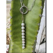 Boots Are My Roots BAMR - Silver Pearl Drop Necklace