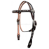 Double J Saddlery Double J - Brown Vintage Straight Browband Headstall - Regular