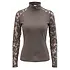 70 Degrees 70 Degrees - Mesh + Embroidered Floral Lace Sport Mock Neck - Marron Glace