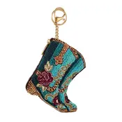 Mary Frances Accessories Mary Frances - Kickin' Around Beaded Cowboy Bootss Coin Purse/Key Fob