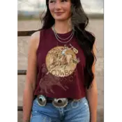 Arrow F Apparel Arrow F - Cowboy Music - Western Graphic Cropped Tank -