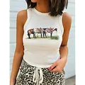 Arrow F Apparel Arrow F - Saddle Up - Western Graphic Cropped Tank -