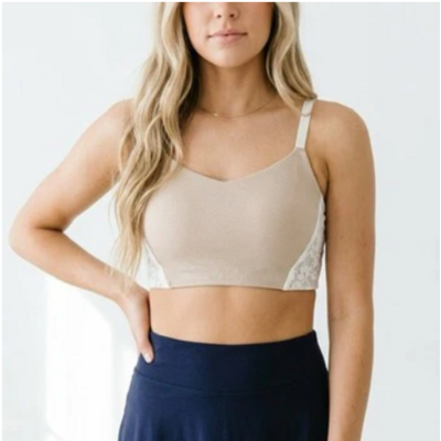 70 Degrees 70° - Lace Sport Bra - Blush/White