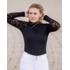 70 Degrees 70° - Mesh + Embroidered Floral Lace Sport Mock - Black