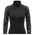 70 Degrees 70° - Mesh + Embroidered Floral Lace Sport Mock - Black