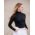 70 Degrees 70° - Mesh + Embroidered Floral Lace Sport Mock - Black