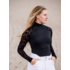 70 Degrees 70° - Mesh + Embroidered Floral Lace Sport Mock - Black