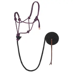 Weaver - Diamond Braid Rope Halter w/ Lead (One Size) - Purple Jazz & Black