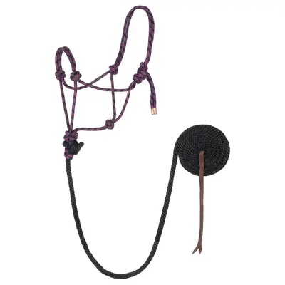 Weaver - Diamond Braid Rope Halter w/ Lead (One Size) - Purple Jazz & Black