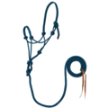 Weaver - 5/16" Rope Halter w/ Attached Lead - Blue & Black