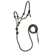 Weaver - 5/16" Rope Halter w/ Attached Lead - Black & Beige