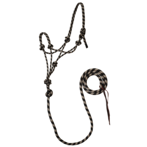 Weaver - 5/16" Rope Halter w/ Attached Lead - Black & Beige