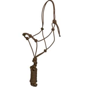 Shiloh Shiloh - Four Knot Training Rope Halter w/ 10' Removeable Lead (One Size) - Brown