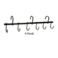 Equi-Essentials - Enamel Metal Portable Tack Rack 6 Hook - Black