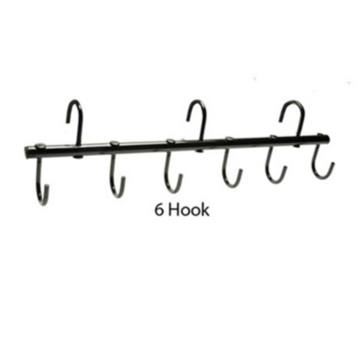 Equi-Essentials - Enamel Metal Portable Tack Rack 6 Hook - Black