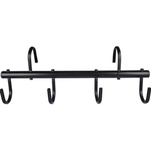 Equi-Essentials - Enamel Metal Portable Tack Rack 4 Hook - Black