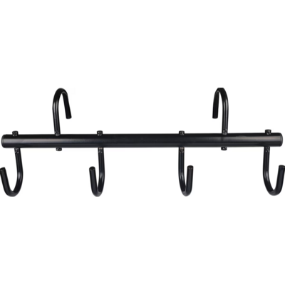 Equi-Essentials - Enamel Metal Portable Tack Rack 4 Hook - Black