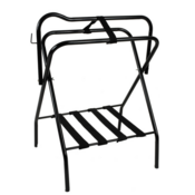 Equi-Essentials - Enamel Metal Folding Portable Saddle Rack - Black