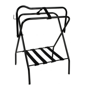 Equi-Essentials - Enamel Metal Folding Portable Saddle Rack - Black