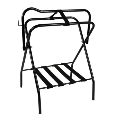Equi-Essentials - Enamel Metal Folding Portable Saddle Rack - Black