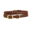 Tory Leather Co. Tory Leather Co. - 3/4" Raised And Stitched Collar w/ Space For Name Plate - Havana 22"