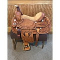WT214 NEW David Motes Roping Saddle by Dale Fredricks Saddlesmith - 16" Wide WITH Matching Breastcollar, 2 Headstalls & 2 Reins