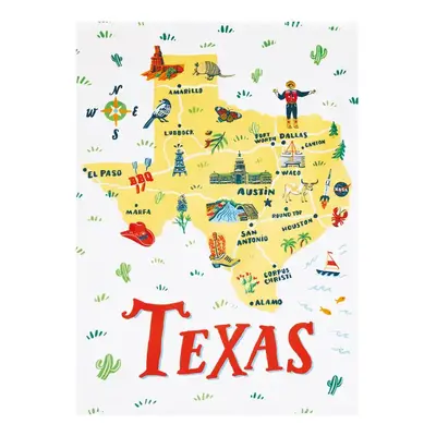 Peking Handicraft Peking Handicraft - Texas Printed Kitchen Towel - Angela Staehling
