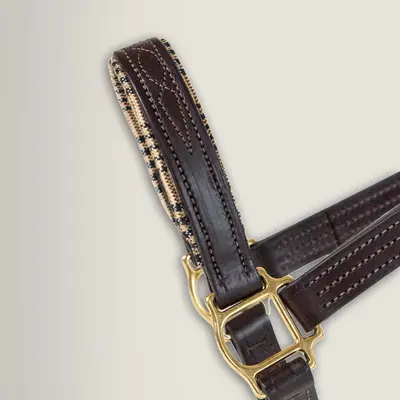 5/A Baker 5/A Baker - Signature Leather Halter - Havana w/ Brown Fancy Stitching - Horse