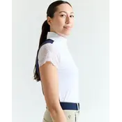 70 Degrees 70° - Lace Sleeve Show Shirt - White/Navy