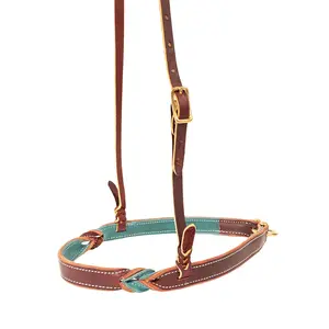 Professional's Choice - Double Ply Twist Noseband - Emerald/Burgundy