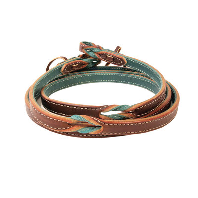 Professional's Choice - Roping Rein with Twist - Emerald/Burgundy