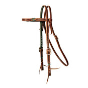 Professional's Choice - 5/8" Twist Headstall with Browband - Emerald/Burgundy