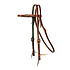 Professional's Choice - 5/8" Twist Headstall with Browband - Emerald/Burgundy