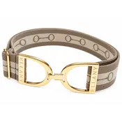 Hutson x Ellany Ellany - Taupe Taryn - 1.5" Gold Stirrup Elastic Belt
