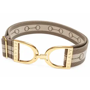 Hutson x Ellany Ellany - Taupe Taryn - 1.5" Gold Stirrup Elastic Belt