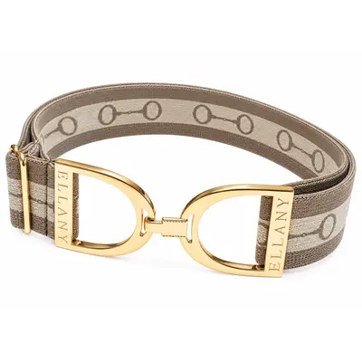 Hutson x Ellany Ellany - Taupe Taryn - 1.5" Gold Stirrup Elastic Belt