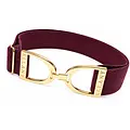 Hutson x Ellany Ellany - Fig Herringbone - 1.5" Gold Stirrup Elastic Belt