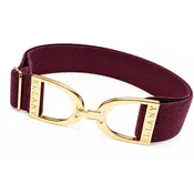 Hutson x Ellany Ellany - Fig Herringbone - 1.5" Gold Stirrup Elastic Belt