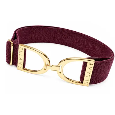 Hutson x Ellany Ellany - Fig Herringbone - 1.5" Gold Stirrup Elastic Belt