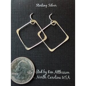 Ken's Handcrafted Jewelry KHJ - Sterling Silver Handmade Earrings - Large Square