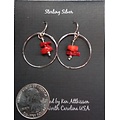 Ken's Handcrafted Jewelry KHJ - Sterling Silver Handmade Earrings - Red Coral