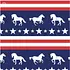 Ovation Ovation - Womens FootZees Boot Sock - Stars, Stripes, Horses