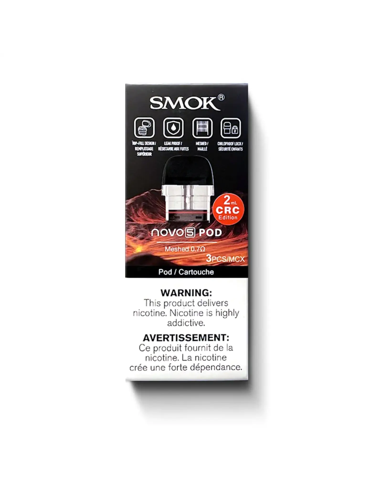 Smok Smok Novo 5 Replacement Pods (3/Pk) [CRC] 0.7 ohm Mesh